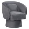 360° Swivel Barrel Chair - Plush Upholstery+Lumbar Pillow, 400lbs Capacity, Gray